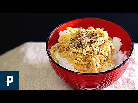 Enoki Mushroom &Shrimp Butter Rice【Japanese Food】