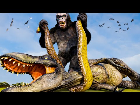 King Kong Vs Tyrannosaurus Rex | Kingdom of the Planet of the Apes VS Jurassic Park 4 | Kong 2