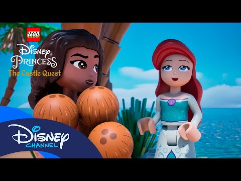 Vaiana y Ariel son invocadas por el mar 🌊 | LEGO Disney Princess: The Castle Quest |@disneychannelES