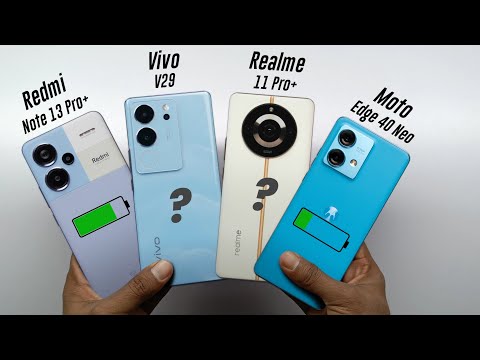 Redmi Note 13 Pro Plus vs Vivo V29 / Moto Edge 40 Neo / Realme 11 Pro Plus Battery Drain Test