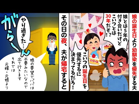 自分の娘の誕生日より幼馴染の誕生日を優先するクズ夫「娘とは5年、アイツとは30年の付き合いだ！」→呆れたので娘を連れ出て行った結果...w【2ch修羅場スレ・ゆっくり解説】