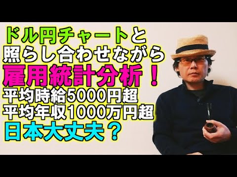 ドル円チャートと照らし合わせながら雇用統計分析！平均時給5000円超、平均年収1000万円超…日本大丈夫？