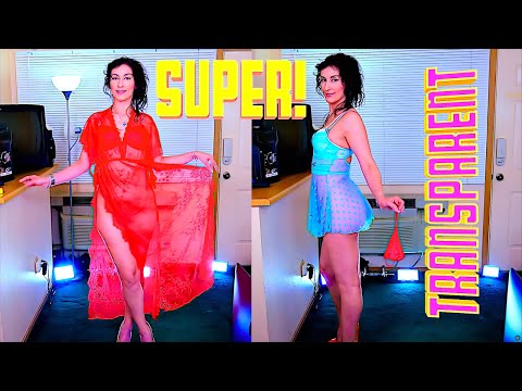 Sexy Dresses Try On Haul - No Panties, Transparent Lingerie Red Green Dress