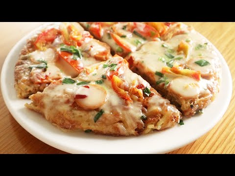 Potato Omelete | Just grate potatoes | Potato Pan Pizza | Potato Crust Pizza | Easy Breakfast Recipe