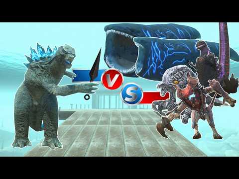 Godzilla King of The Monsters save Kong from Bloop in Animal Revolt Battle Simulator