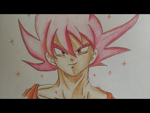 Drawing Goku ssj god (DBS)