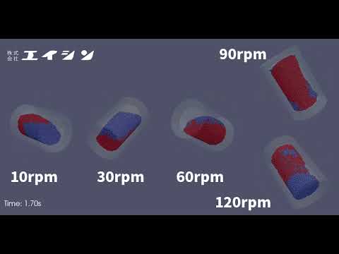 粉体シミュレーション 回転数比較