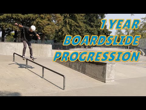 1 Year of Skateboarding Boardslide Progression