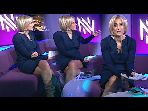 Emily Maitlis | Blue Dress, Tights and Boots!