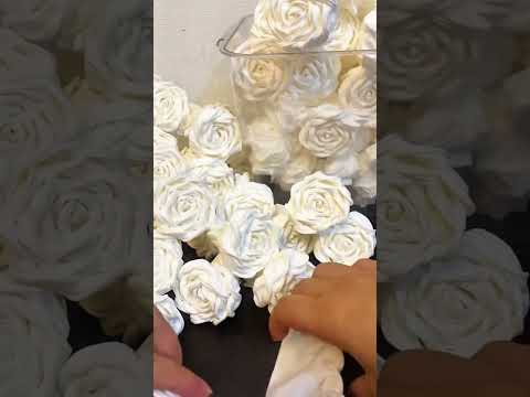 DIY tissue paper craft rose flowers gift idea #foryou #tiktok #fyp #gift #craft #flowers