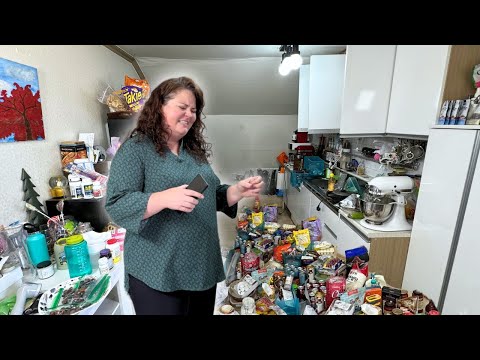 dumping EVERYTHING out to CONFRONT her clutter 🤯🤔 SMALL KITCHEN DECLUTTER (Pt. 2/5)