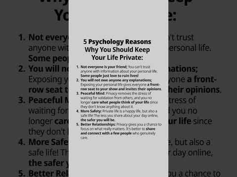 5 Psychology Reasons why you should keep your life private #psychology