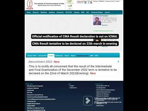 CMA INTER & FINAL RESULT DATE DEC 2023 #cmastudentcorner #cmaresults #cmainter #cmafinal #official