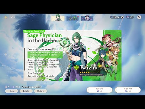 Baizhu Banner Gacha Wish Fanmade | Genshin Impact