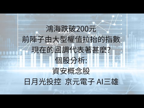 7月22日:跌破重要結構的權值股，帶來的影響,以及本周關注的指標級重點 #台股分析 #台股崩跌 #台積電 #鴻海 #AI三雄 #京元電子 #日月光投控 #緯創 #綠能