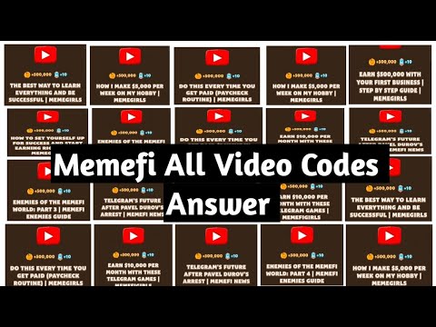 Memefi All Video Codes And Answer | memefi video code