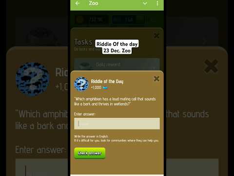 Riddle Of The Day 23 Dec. Zoo Airdrop, Zoo Riddle Of The Day , Today Riddle Zoo Airdrop