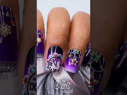 Precious Christmas NYE Nail Art 🎆🥂#shorts #natdenail #elegant #nailtutorial #beautiful