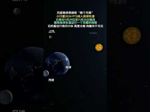 地球要迎來第二個「月球」小行星2024pt5闖入地球軌道，它將在9月2日至11月25日期間Y.圍繞地球軌道運行一個完整的週期。 #科技 #宇宙