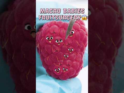 5 CUTEST BABIES😍 - Macro Raspberry fruitsurgery😱  #shorts #fruit #foodsurgery #cute #beautiful