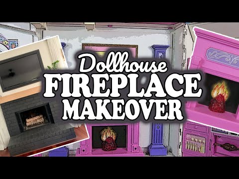 One Sixth Scale Barbie Dollhouse Fireplace MAKEOVER