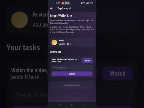 Bitget Wallet Lite | TapSwap Code | Bitget Wallet Lite - 6M Users in 3 Days! Crypto on Telegram is