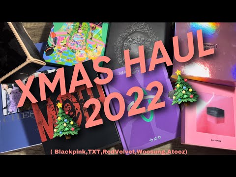 Kpop Xmas Haul 2022 ( Blackpink,TXT,RedVelvet,Woosung,Ateez)