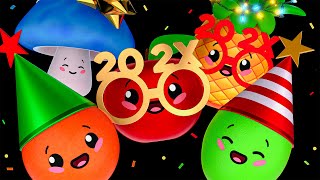 Happy New Year Dance Party! ✨🍎🎉 Dancing Fruit Visual Stimulation Baby Sensory Video