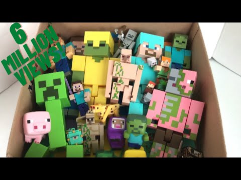 MINECRAFT FIGURES Armored Zombie Steve Alex  Iron Golem Purple Sheep