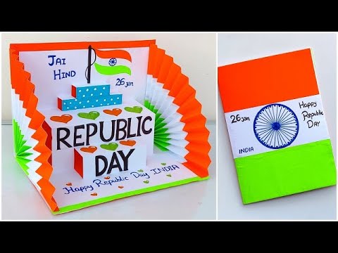 DIY Republic day pop up card 2024 / Republic day greeting card making / Republic day Card making