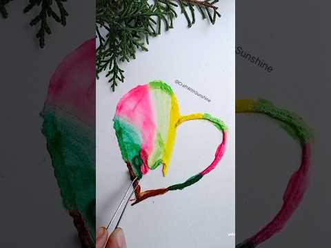 Easy Thread Painting😱😍String Pull Technique|| How To Paint Using Thread #shorts #threadpainting