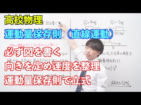 【高校物理】運動量の保存③ 〜運動量保存則（直線運動）〜