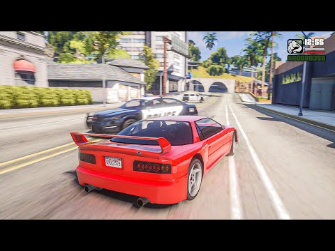 GTA San Andreas: Definitely Better Edition - Police Chase RAW Gameplay! GTA SA Remake in GTA 5 PC