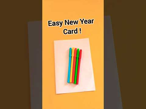 Easy & Beautiful New Year Greeting Card 🤓❤️ Handmade new year greeting card making #shorts