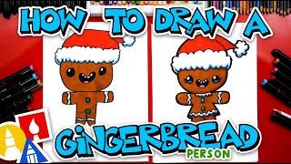 How To Draw A Gingerbread Person With Santa Hat