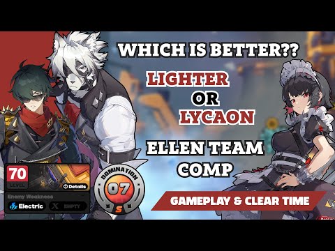 LIGHTER OR LYCAON FOR ELLEN TEAM?? GAMEPLAY AND CLEAR TIME COMPARISON IN SHIYU DEFFENSE 17