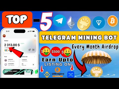 Top 5 Crypto Mining BOT |  Best Tap 2 Earn Money |Top 5 Telegram Mining Bot | Best crypto mining bot