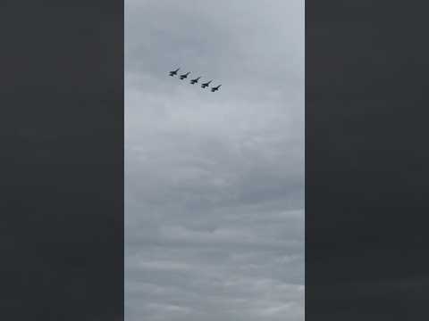 The Thunderbirds showcasing the precision of F-16 Fighting Falcon jets at Battle Creek Air show!