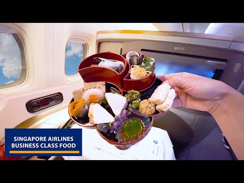 Singapore Airlines Business Class Food Review | Tokyo Japan to Singapore Amazing Japanese Bento