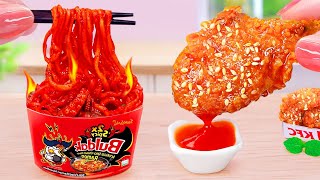 Miniature Cooking: How to Make Spicy Noodles with KFC Chicken in Tiny Portions