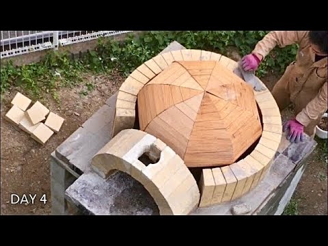 An amateur tried it! All work process of pizza kiln dome assembly [Fast-forward video]