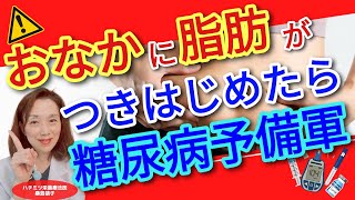 お腹周りに脂肪がつき始めると糖尿病の予備軍