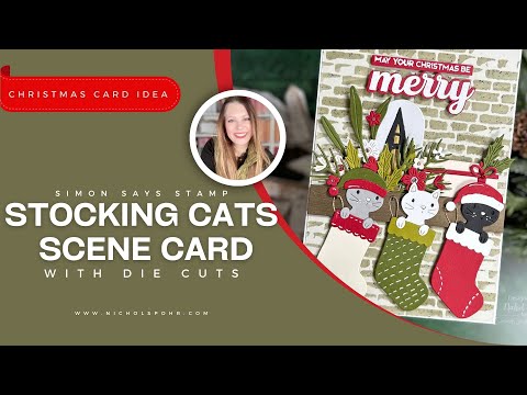 DIY Cute Cats in Stockings Christmas Card