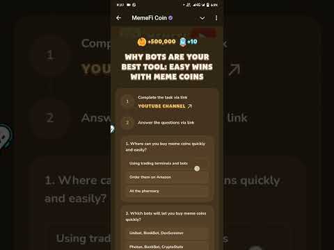 WHY BOTS ARE YOUR BEST TOOL: EASY WINS WITH MEME COINS | MemeFi video Answer|