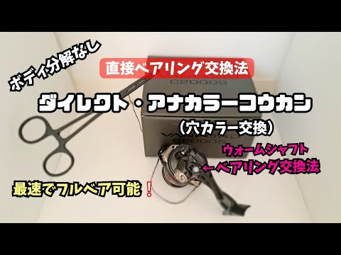 【直接ベアリング交換法】ダイレクト・アナカラーコウカン　ウォームシャフトBB交換法