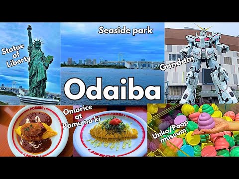 Tokyo's Odaiba Island - Yurikamome ride, Seaside park, Gundam, Museum, Malls