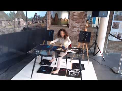 Creating the backgrounds of 10 paintings with hands and feet at the museum