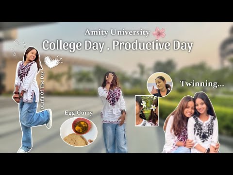 COLLEGE DAY | Productive Day | Outfit Of The Day | Twinning… - Amity University | Mansi Gupta |MG422