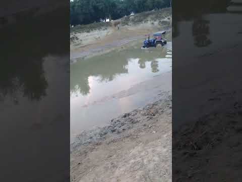 River water crossing #river#tractor#eicher tractor