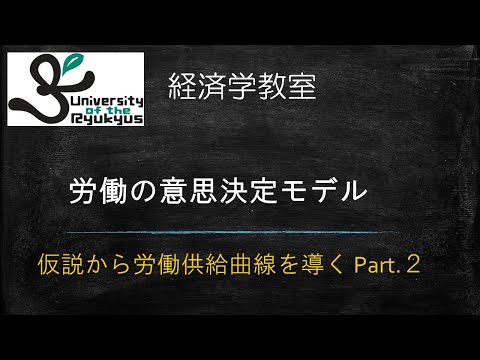 労働供給曲線②(No72) 労働の意思決定を理論モデルとして記述。労働供給曲線を導く。